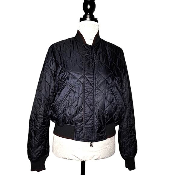 Vince Reversible Bomber Jacket Maroon Navy Blue Size Medium - Picture 4 of 13